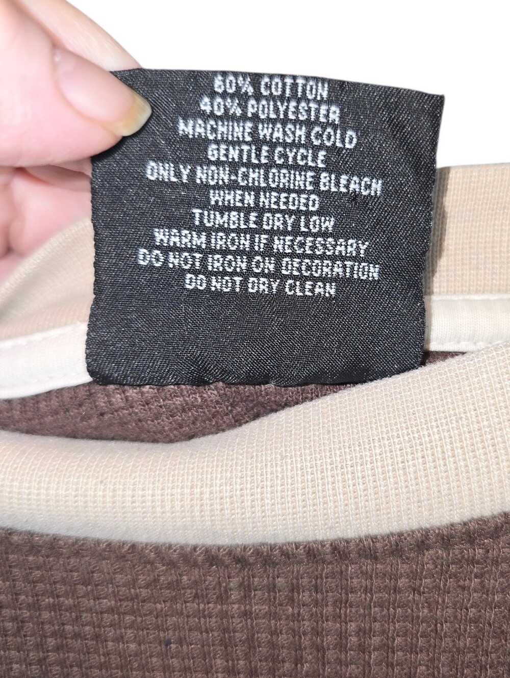 Y2K Southpole XL Brown Thermal Shirt Colorblock Graphic Sequin Streetwear - Picture 12 of 12